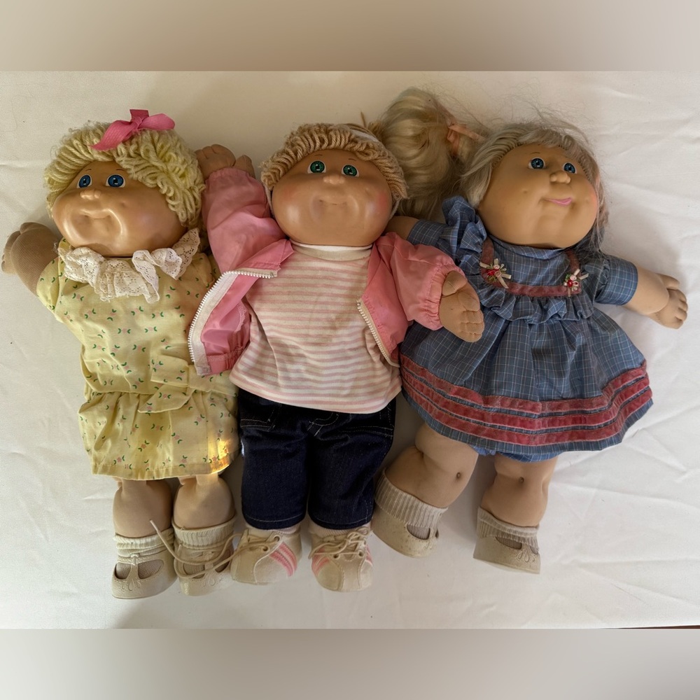 Lot of 3 Vintage 1980s Cabbage Patch Dolls